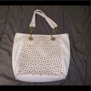 White and gold purse